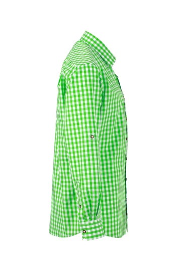JN638 Men's Traditional Shirt groen wit zij