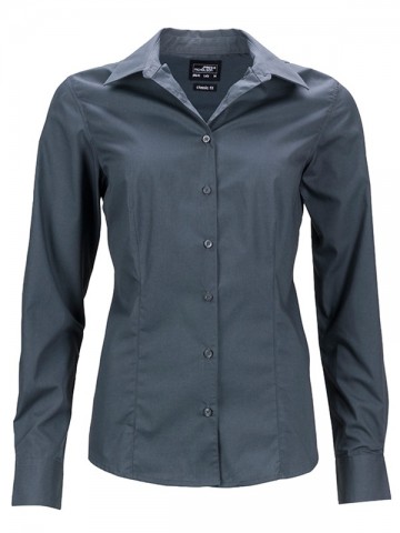 JN641 Ladies Business Shirt LS carbon