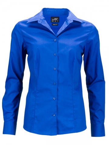 JN641 Ladies Business Shirt LS koningsblauw