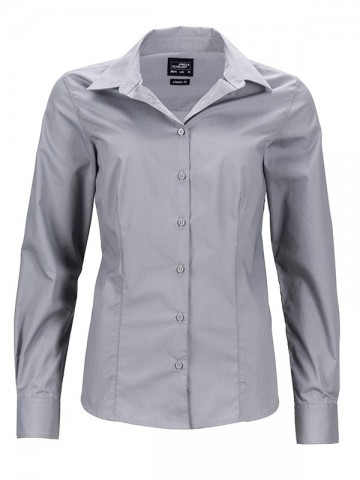 JN641 Ladies Business Shirt LS staalgrijs