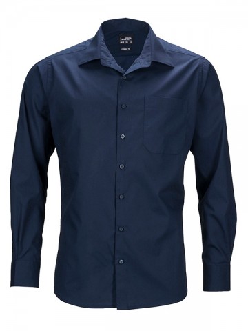 JN642 Men's Business Shirt LS marineblauw