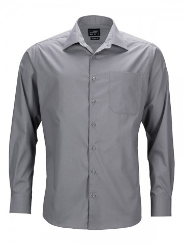 JN642 Men's Business Shirt LS staalgrijs