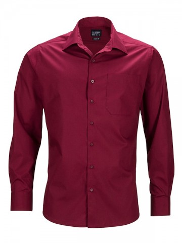 JN642 Men's Business Shirt LS wijnrood