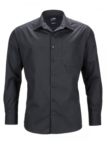 JN642 Men's Business Shirt LS zwart