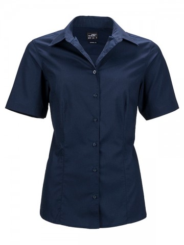 JN643 Ladies Business Shirt SS marineblauw