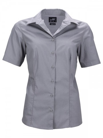JN643 Ladies Business Shirt SS staalgrijs