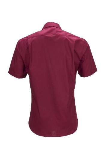 JN644 Men's Business Shirt SS wijnrood rug