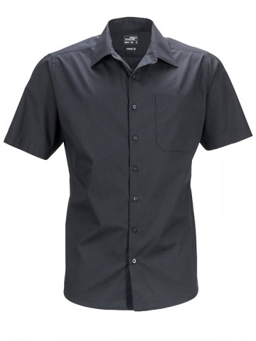 JN644 Men's Business Shirt SS zwart