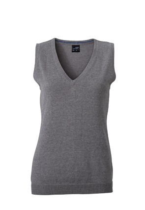JN656 Ladies V-Neck Pullunder heathergrijs