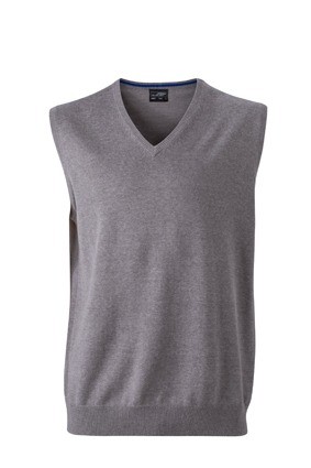 JN657 Men's V-Neck Pullunder heathergrijs