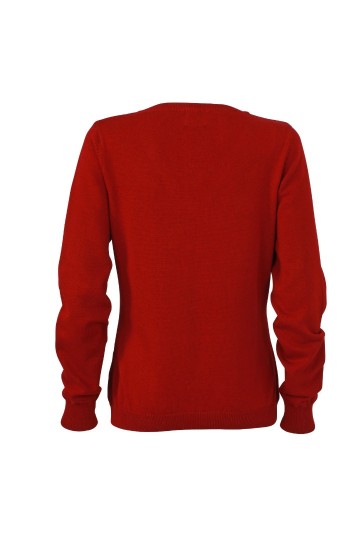 JN658 Ladies V-Neck pullover bordeauxrood rug