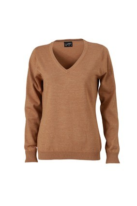 JN658 Ladies V-Neck pullover camel