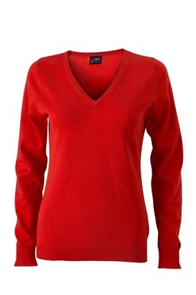 JN658 Ladies V-Neck pullover donkeroranje