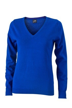 JN658 Ladies V-Neck pullover koninsgblauw