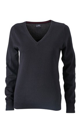 JN658 Ladies V-Neck pullover zwart