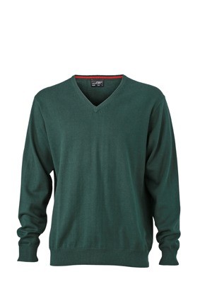 JN659 Men's V-Neck pullover bosgroen