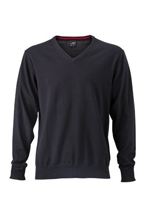 JN659 Men's V-Neck pullover zwart