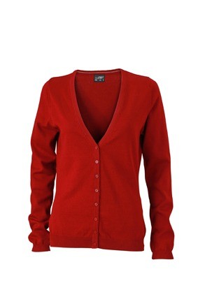 JN660 Ladies V-Neck Cardigan (vest) bordeauxrood