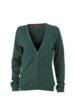 JN660 Ladies V-Neck Cardigan (vest) bosgroen