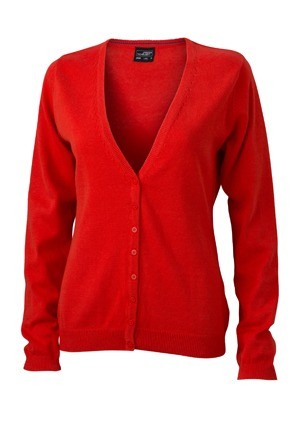 JN660 Ladies V-Neck Cardigan (vest)0 donkeroranje