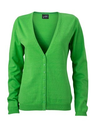 JN660 Ladies V-Neck Cardigan (vest) groen
