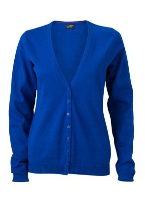 JN660 Ladies V-Neck Cardigan (vest) koningsblauw