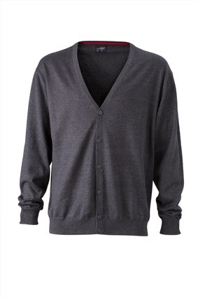 JN661 Men's V-Neck Cardigan (vest) antracietmelaange