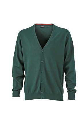 JN661 Men's V-Neck Cardigan (vest) bosgroen