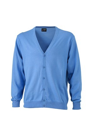 JN661 Men's V-Neck Cardigan (vest) gletsjerblauw