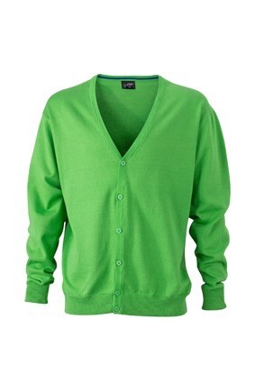 JN661 Men's V-Neck Cardigan (vest) groen