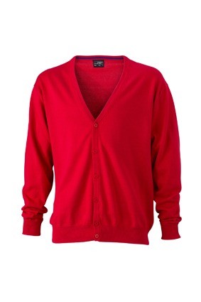 JN661 Men's V-Neck Cardigan (vest) rood