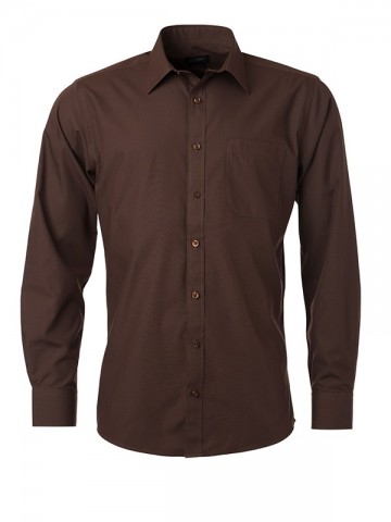 JN678 Men's Poplin Shirt LS bruin