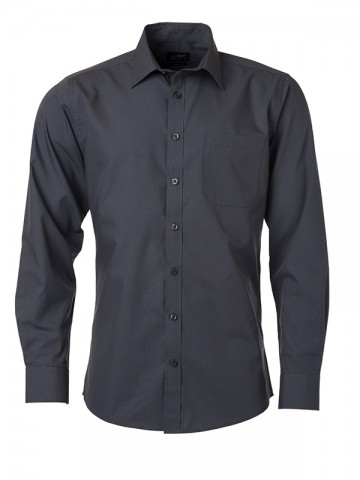 JN678 Men's Poplin Shirt LS carbon