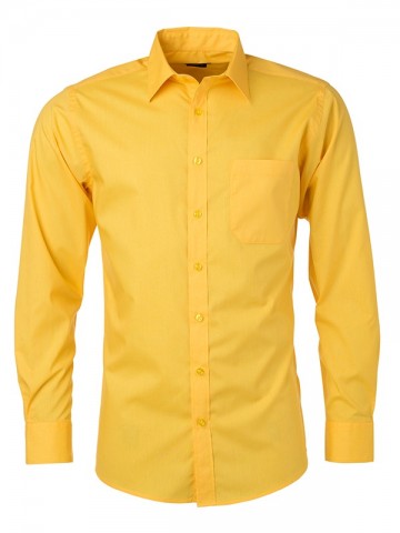 JN678 Men's Poplin Shirt LS geel