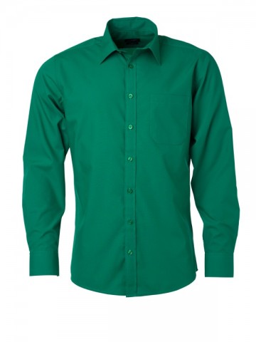 JN678 Men's Poplin Shirt LS iersgroen