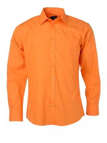 JN678 Men's Poplin Shirt LS oranje