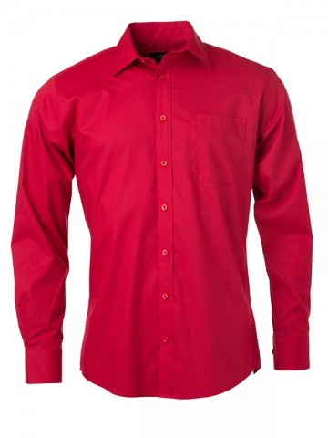 JN678 Men's Poplin Shirt LS rood