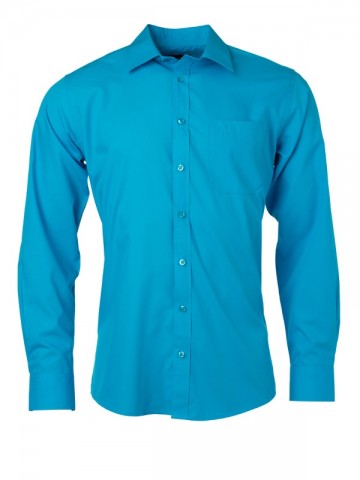 JN678 Men's Poplin Shirt LS turkoois