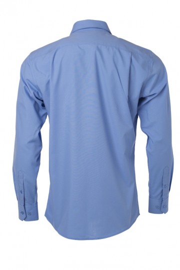 JN678 Men's Poplin Shirt LS waterblauw rug