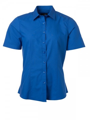 JN Ladies Poplin Shirt SS JN679 koningsblauw