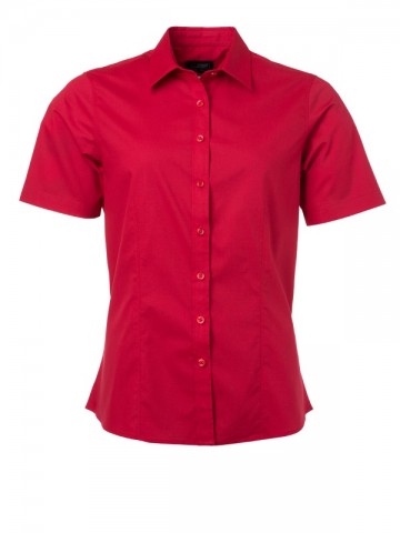 JN Ladies Poplin Shirt SS JN679 rood