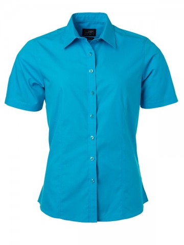 JN Ladies Poplin Shirt SS JN679 turkoois