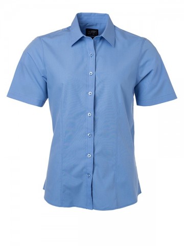 JN Ladies Poplin Shirt SS JN679 waterblauw