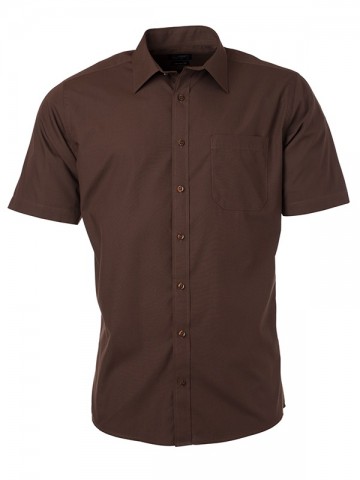 JN Men's Poplin Shirt SS JN680 bruin