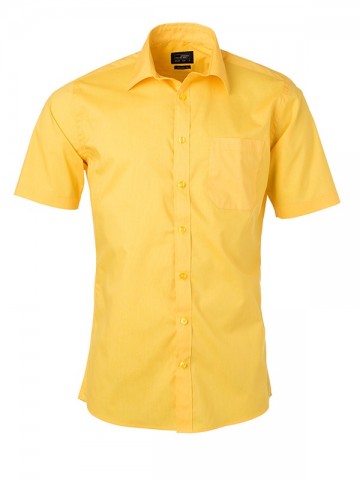 JN Men's Poplin Shirt SS JN680 geel