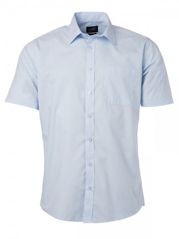 JN Men's Poplin Shirt SS JN680 lichtblauw