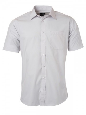 JN Men's Poplin Shirt SS JN680 lichtgrijs