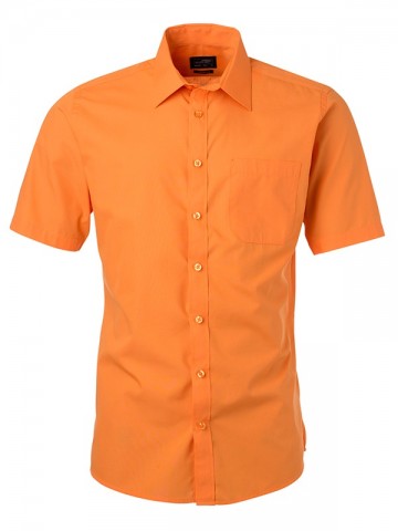 JN Men's Poplin Shirt SS JN680 oranje
