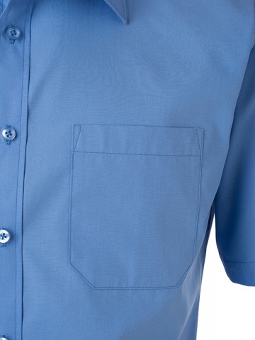 JN Men's Poplin Shirt SS JN680 waterblauw borstzakje