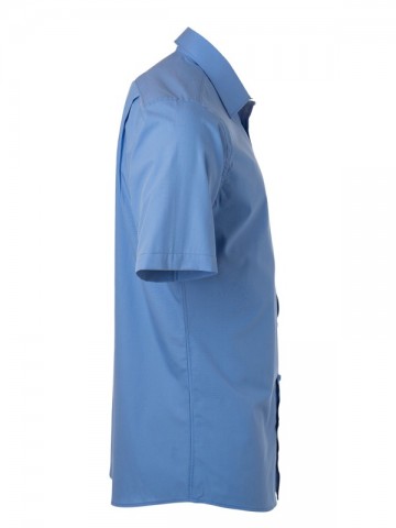 JN Men's Poplin Shirt SS JN680 waterblauw zij